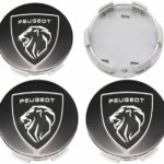 SFNDM Cache de Roue Centrale, pour Peugeot 208 3008 107 308 2008 207 508 607 301 106 406 407 60 mm Capuchons de Moyeu Cache Moyeu Voiture Cache-Moyeux Capuchons Moyeu Voiture Jante,E