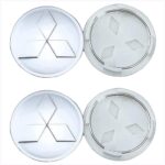4 pièces Auto Cache Moyeux pour Mitsubishi 60mm, Enjoliveur Voiture Centre de Jante Capuchons, Capuchons Centre Roue Enjoliveurs Roue Jante DéCoration Accessoires