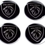 4 Pack de Autocollants de Capuchon de Roue pour Peugeot New 5008 4008 3008 2008 508 408 308 208 RCZ 56mm,Autocollant de Capuchon de Jante de Pneu,Capuchon de Moyeu,Autocollant de Badge