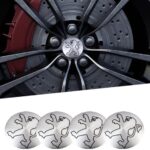 4 Pièces Enjoliveurs de Roue pour Peugeot 206 307 308 3008 207 208 407 508 2008 5008 56MM, Cache-moyeux Autocollant de Capuchon de Jante Enjoliveur de Centre de Roue de Voiture Autocollant de Badge