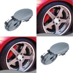 4 Pièces Cache Moyeux pour Renault Espace Captur Talisman Laguna, Jante Centre D’emblème Capuchons Roue Bouchon Enjoliveur Voiture Autocollant Badge,A/Silver