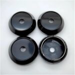 4pcs ABS 64mm Capuchons de Centre de Roue de Voiture Universels Accessoires de Couverture de Moyeu Central de Jante Compatibles for Volvo Compatible for Renault Autocollant 45mm(4pcs Black Cap)