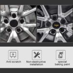 4 Pièces Cache-Moyeu pour PEUGEOT 3008 508 Rifter Traveller RCZ 307 406 1007 60mm, Bouchon de Jante, Enjoliveurs, Centre Roue Caps, éTanche à la Poussière/avec Badge