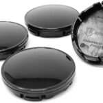4X Cache-moyeu 56 ou 60 mm diamètre Plastique ABS avec Capuchon en Aluminium anodisé pour Jantes enjoliveurs Accessoires pour Voitures (Noir, 56mm Ø)
