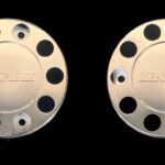 Lot de 2 cache-moyeux universels en acier inoxydable 22,5 pour jantes à 10 chevilles, pour Renault