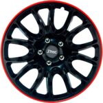 Jeu d’enjoliveurs J-Tec Hero GTR 15-inch noir/bord rouge