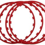 Voiture Protecteurs De Jantes pour Renault Scenic Kadjar Clio Megane Koleos Captur,Anti-Collision Anti-Rayures Anneau De Garniture De Protection De Pneu,Durable Kit De en,E/Red-18 inches