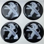 4 Pack de Autocollants de Capuchon de Roue pour Peugeot 50mm,Autocollant de Capuchon de Jante de Pneu,Capuchon de Moyeu,Autocollant de Badge