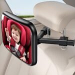 Lamicall Miroir Voiture Bébé – [2025 Clip à Crochet Triangulaire] 100% Incassable, 360° Rotation et 45° Inclinaison, 175° Miroir Convexe Super Clair, Miroir Voiture Bébé Retroviseur Ultra Stable