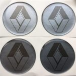 SCOOBY DESIGNS Lot de 4 autocollants en forme de dôme pour centre de roue Gris argenté 60 mm