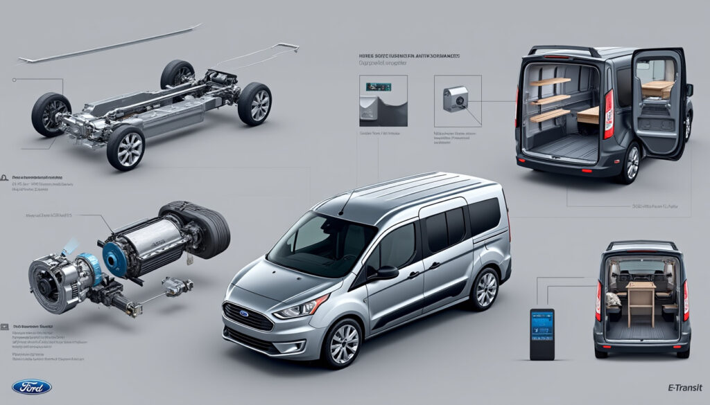 découvrez la fiche technique complète du ford e-transit, le van électrique qui allie performance et durabilité. explorez ses caractéristiques, sa capacité de charge, ses options de personnalisation et ses technologies avancées pour répondre aux besoins des professionnels et des entreprises.