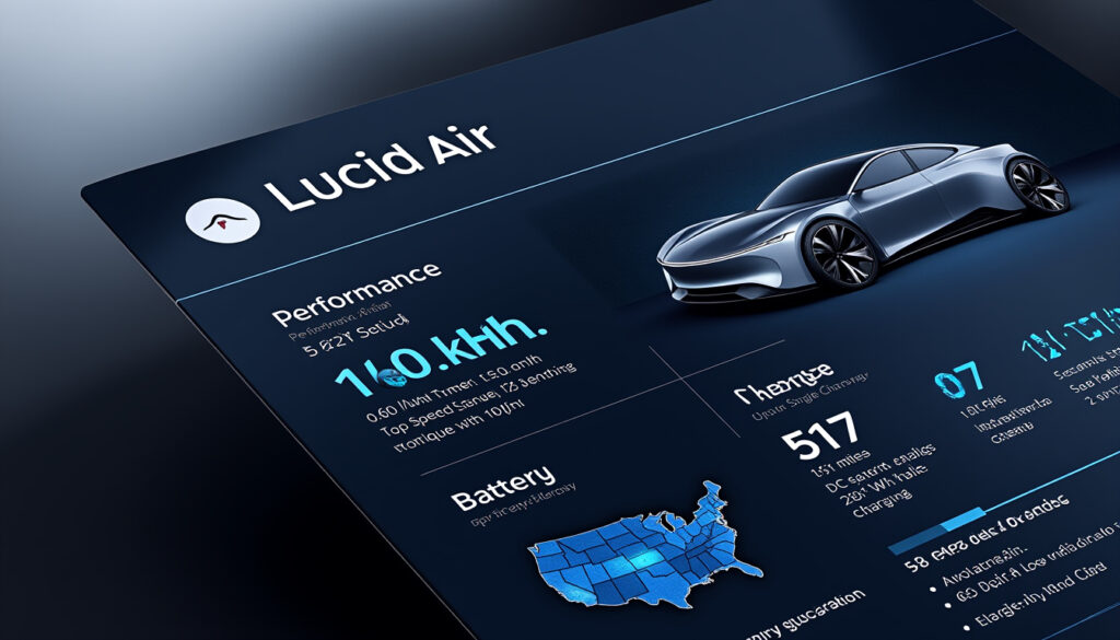 découvrez la fiche technique complète de la lucid air, la voiture électrique de luxe alliant performance, autonomie et innovation. explorez ses caractéristiques, ses fonctionnalités avancées et son design exceptionnel pour comprendre pourquoi elle redéfinit le futur de l'automobile.