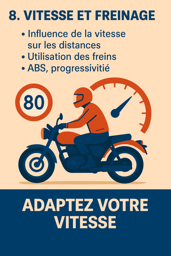 Fiche moto 8 : 8. Vitesse et freinage
