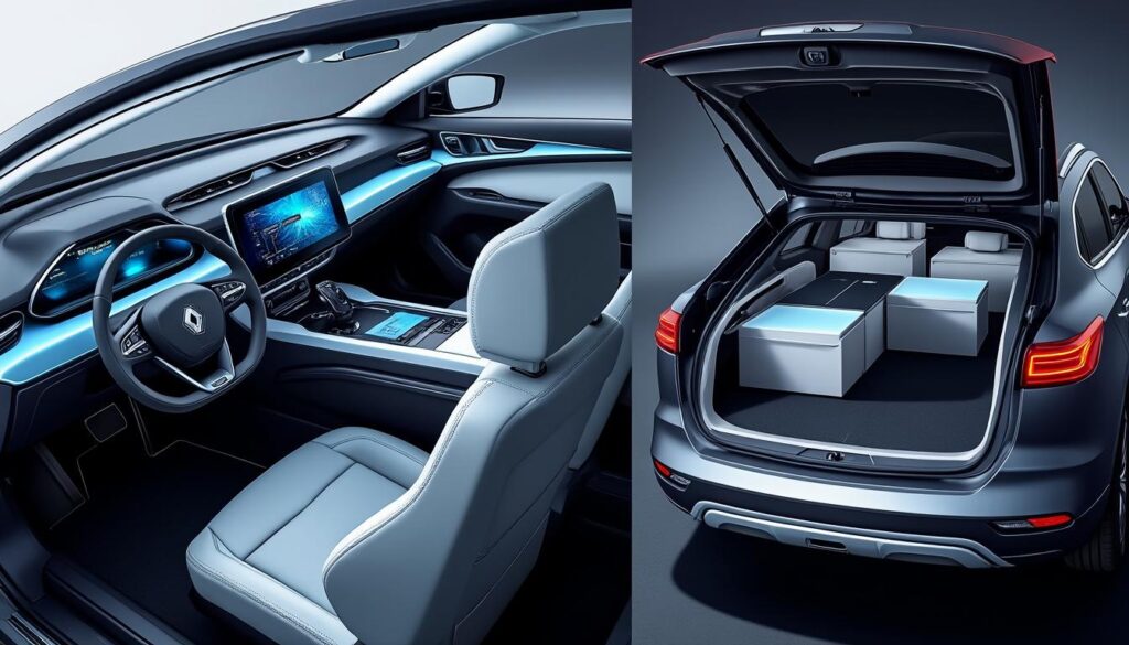 explorez le suv hybride renault symbioz et laissez-vous séduire par son intérieur innovant et son coffre spacieux, alliant confort, technologie et praticité pour tous vos trajets.