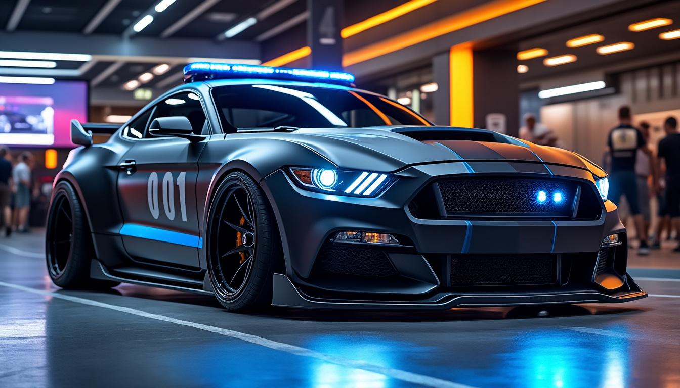 découvrez la ford mustang transformée en véhicule de police unique grâce à l'expertise d'un préparateur innovant, alliant performance et design exceptionnel.