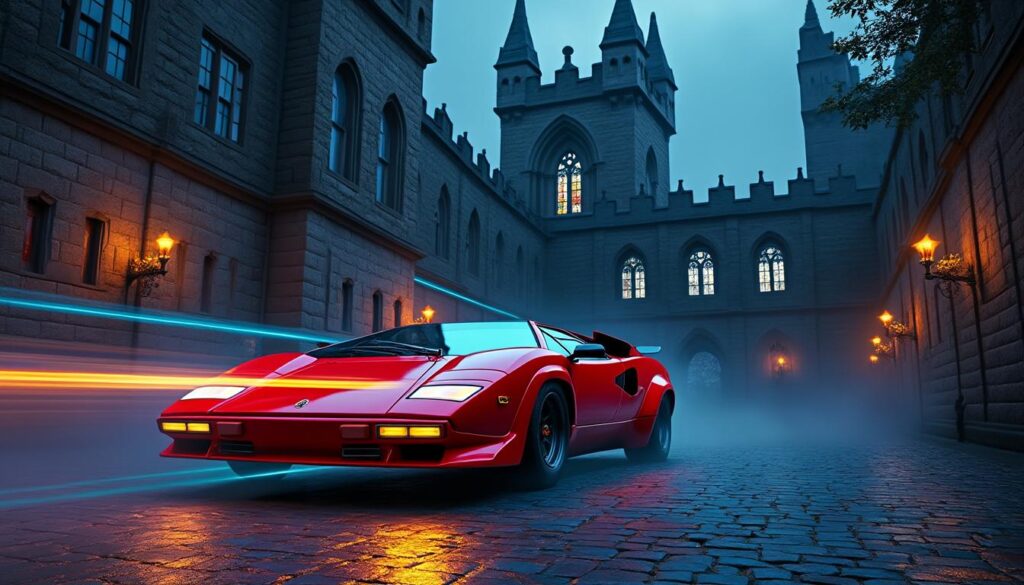 découvrez l'histoire fascinante d'une lamborghini countach ensorcelée qui apparaît mystérieusement dans un château écossais, mêlant luxe, mystère et légendes.