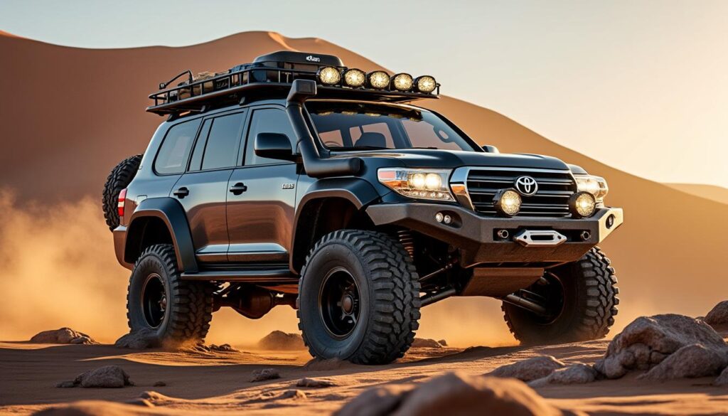 explorez ce toyota land cruiser personnalisé avec des pneus massifs de 37 pouces et de nombreuses améliorations pour une performance et un style inégalés.
