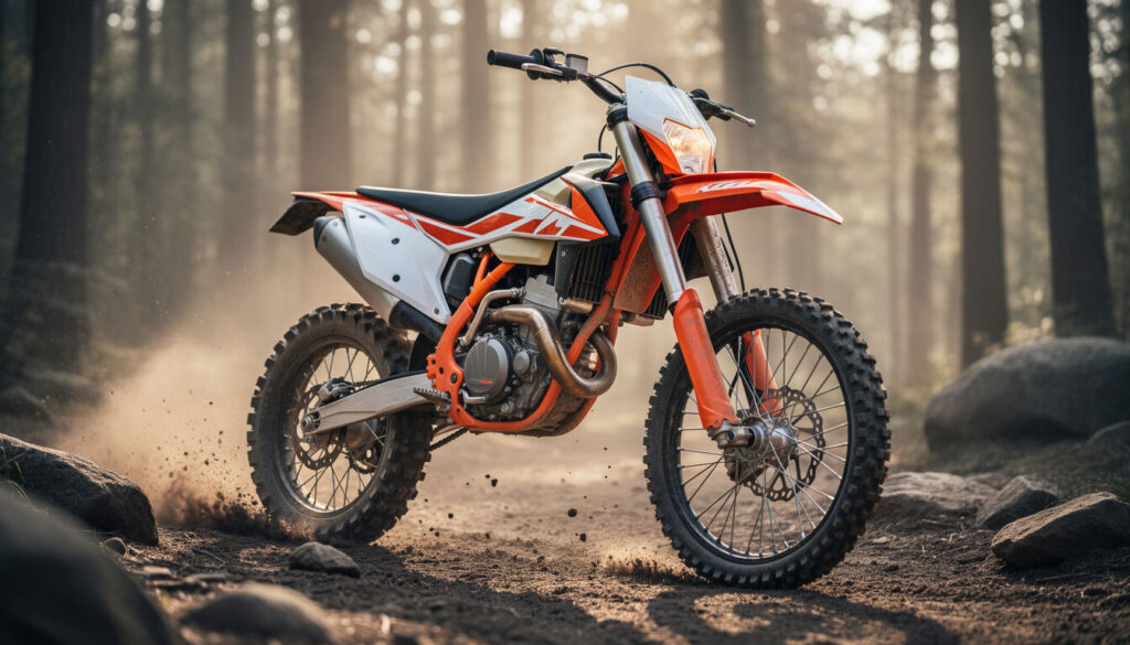 Découvrez la KTM 125 EXC 2025, la moto tout-terrain agile et puissante, idéale pour les amateurs de sensations fortes et d’aventures extrêmes.