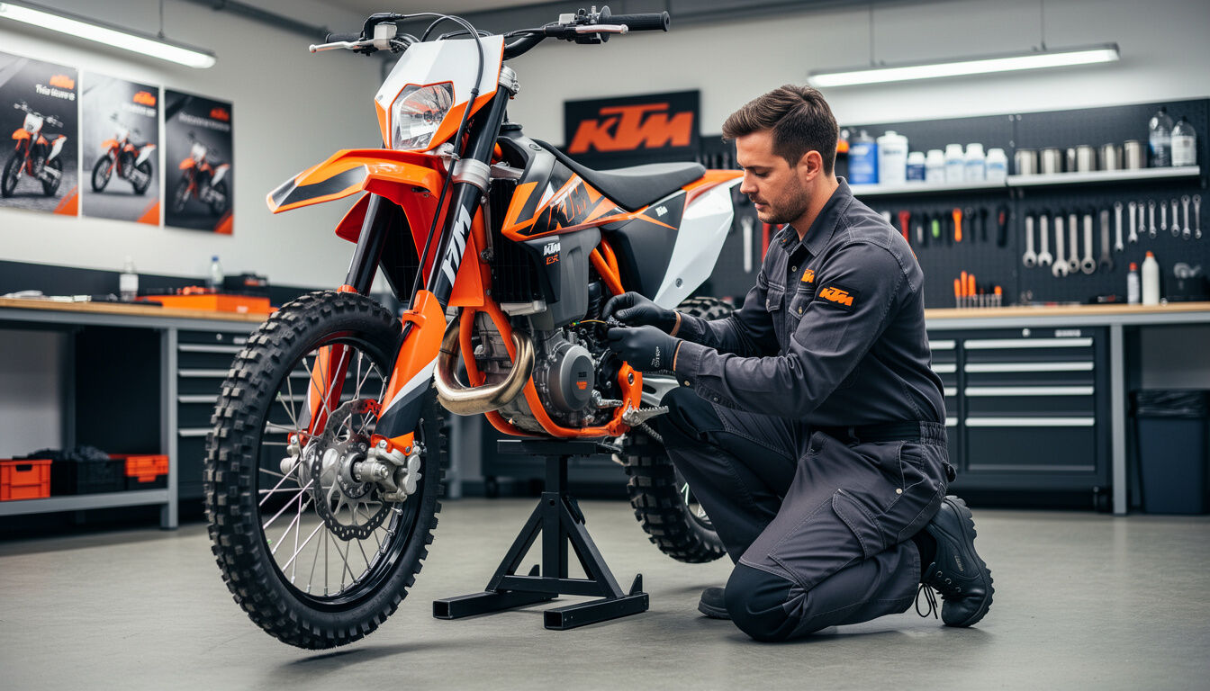 Découvrez la KTM 125 EXC 2025, une moto tout-terrain alliant agilité et puissance pour des performances optimales sur tous les terrains.