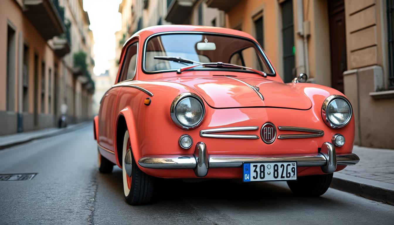 découvrez la fiat topolino dans sa nouvelle teinte corail, parfaite pour l'été. un look frais et éclatant qui fait rayonner cette icône rétro sous le soleil.