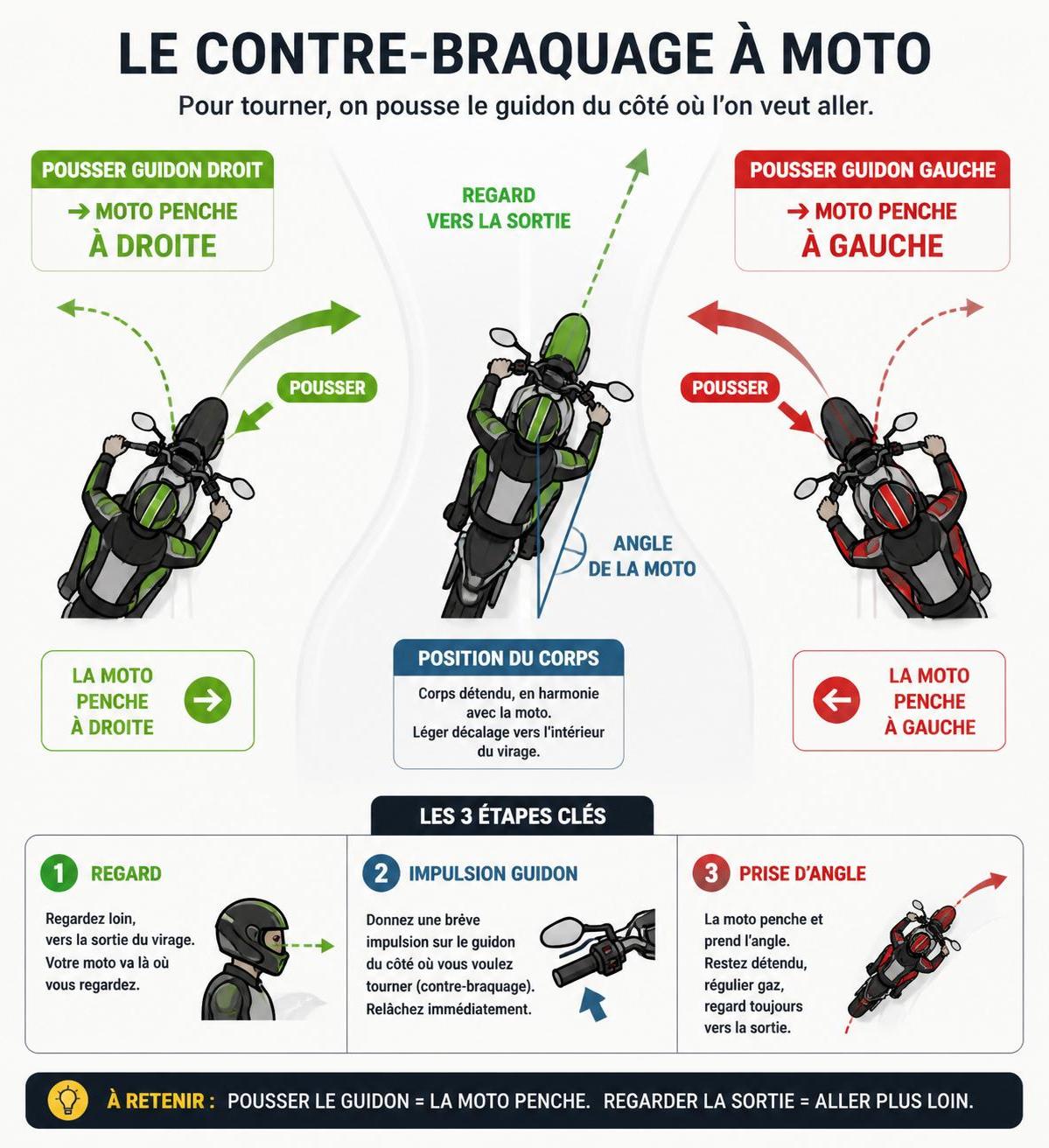 découvrez comment maîtriser la technique du contre-braquage à moto pour améliorer votre conduite et prendre les virages en toute sécurité.