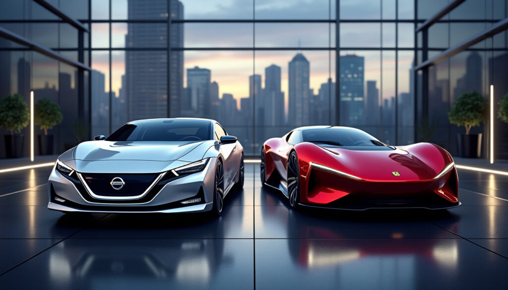 découvrez pourquoi nissan est fier des comparaisons entre sa leaf électrique et la ferrari luce, mettant en avant innovation et performance.