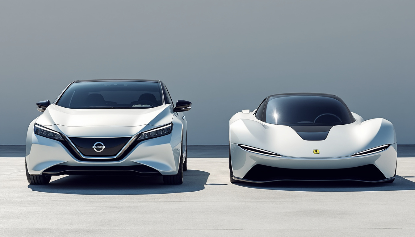 découvrez comment nissan met en avant la performance et l'innovation de la leaf face à la ferrari luce, soulignant les points forts de sa voiture électrique emblématique.