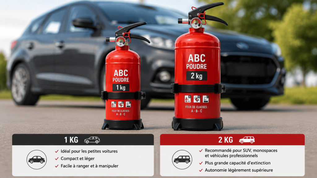 Extincteurs ABC pour véhicules compactes et SUV (1)