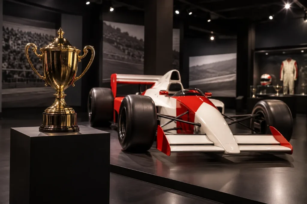 Monoplace de Formule 1 des années 1980 exposée dans un musée