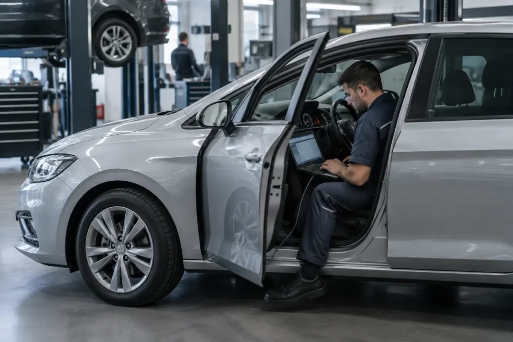 Compacte premium en diagnostic électronique dans un atelier